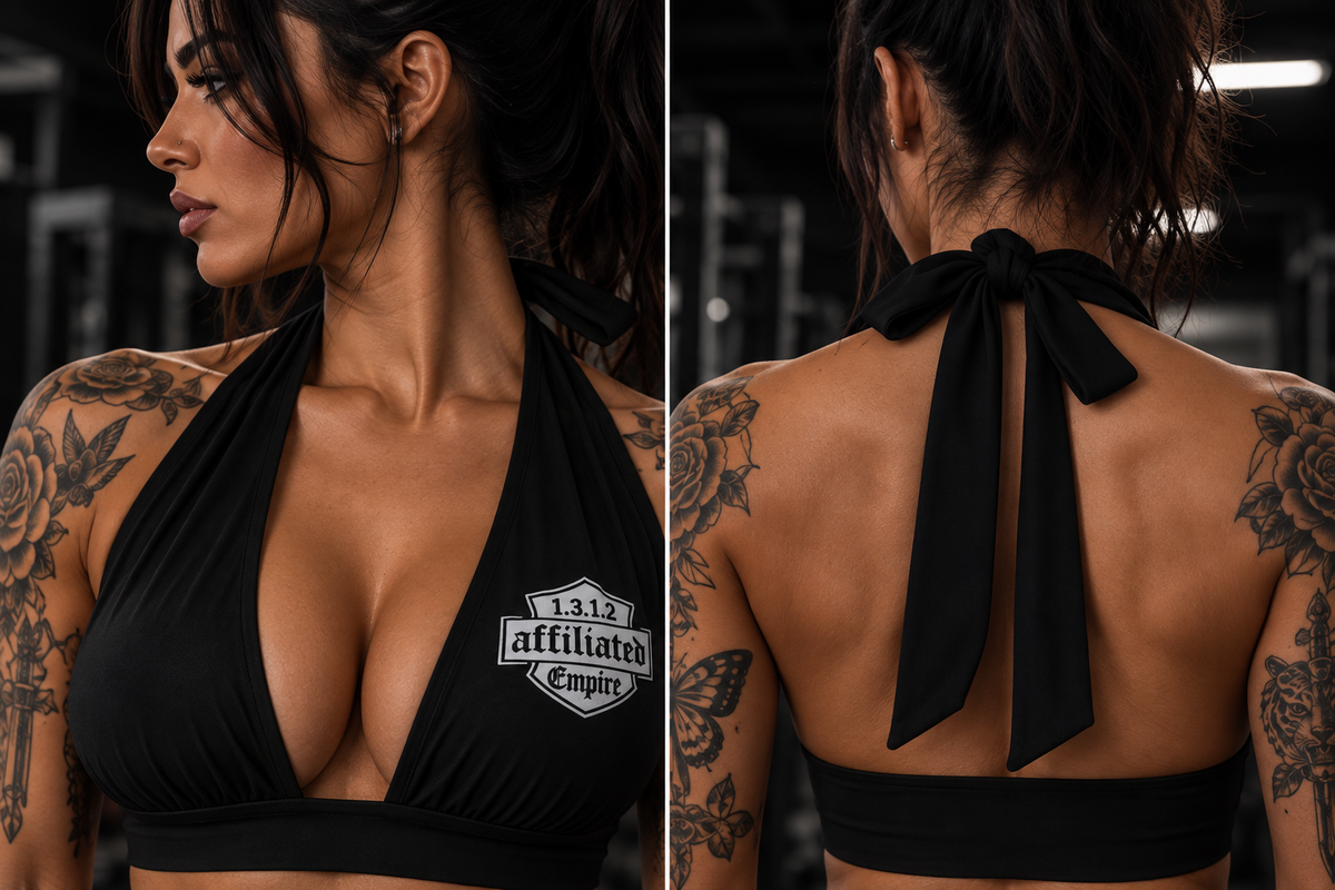 AFFILIATED EMPIRE — 1312 HALTER CROP TOP.