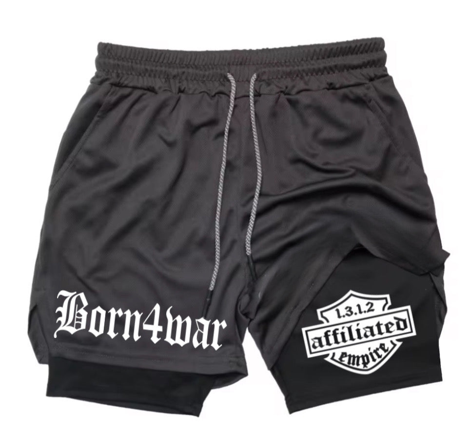 AFFILIATED 1312 BORN4WAR - gym shorts - charcoal over black