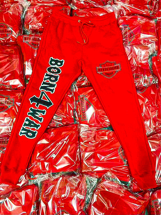 Affiliated Empire - red BORN4WAR , embroidery trackies