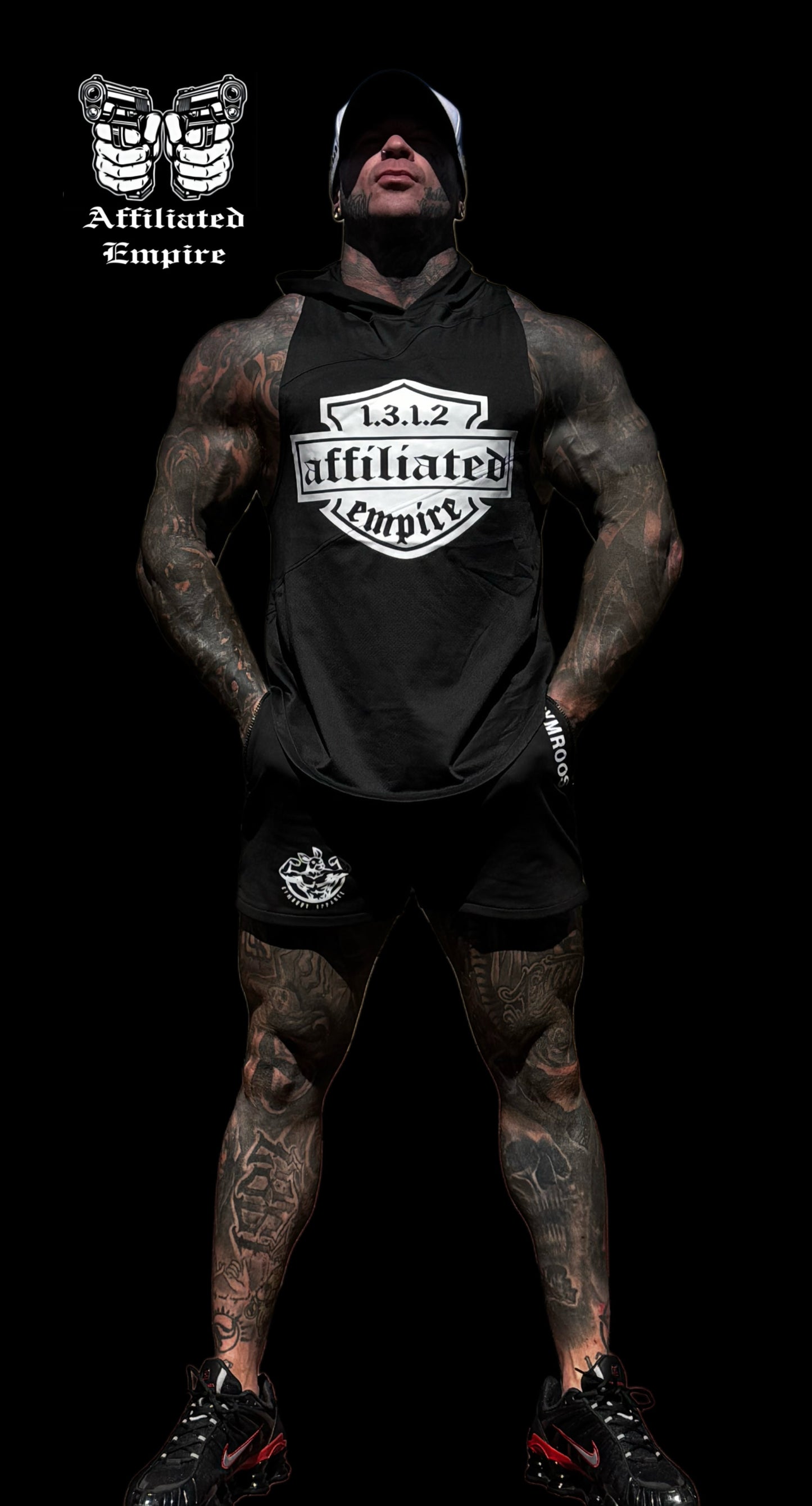 1312 - Hooded gym tank tops.