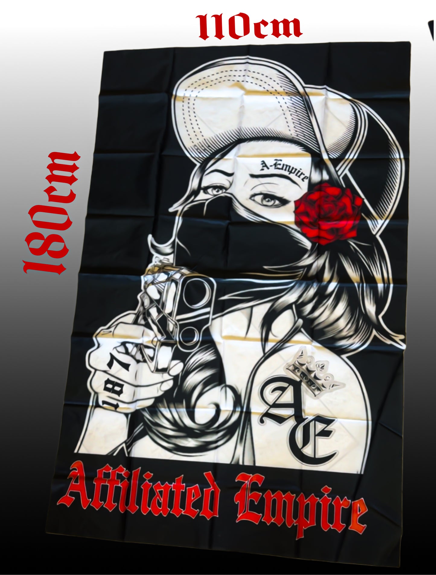 Affiliated Empire - no comment / 1312 logo / FYL / tattoo girl - wall flags