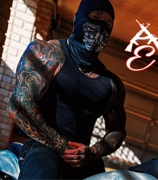 Affiliated face masks / balaclavas - double handgun logo.
