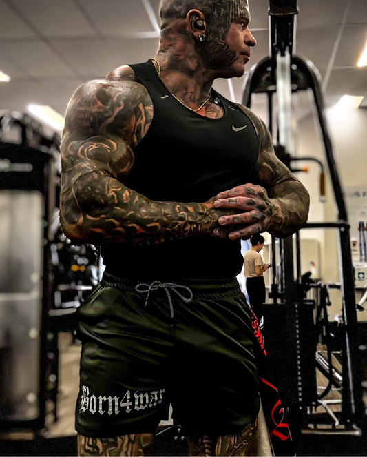 AFFILIATED 1312 BORN4WAR - gym shorts - charcoal over black