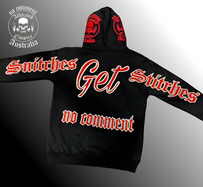 PRE ORDER NOW - Affiliated Empire - no comment / snitches get stitched zip up balaclava hoodie
