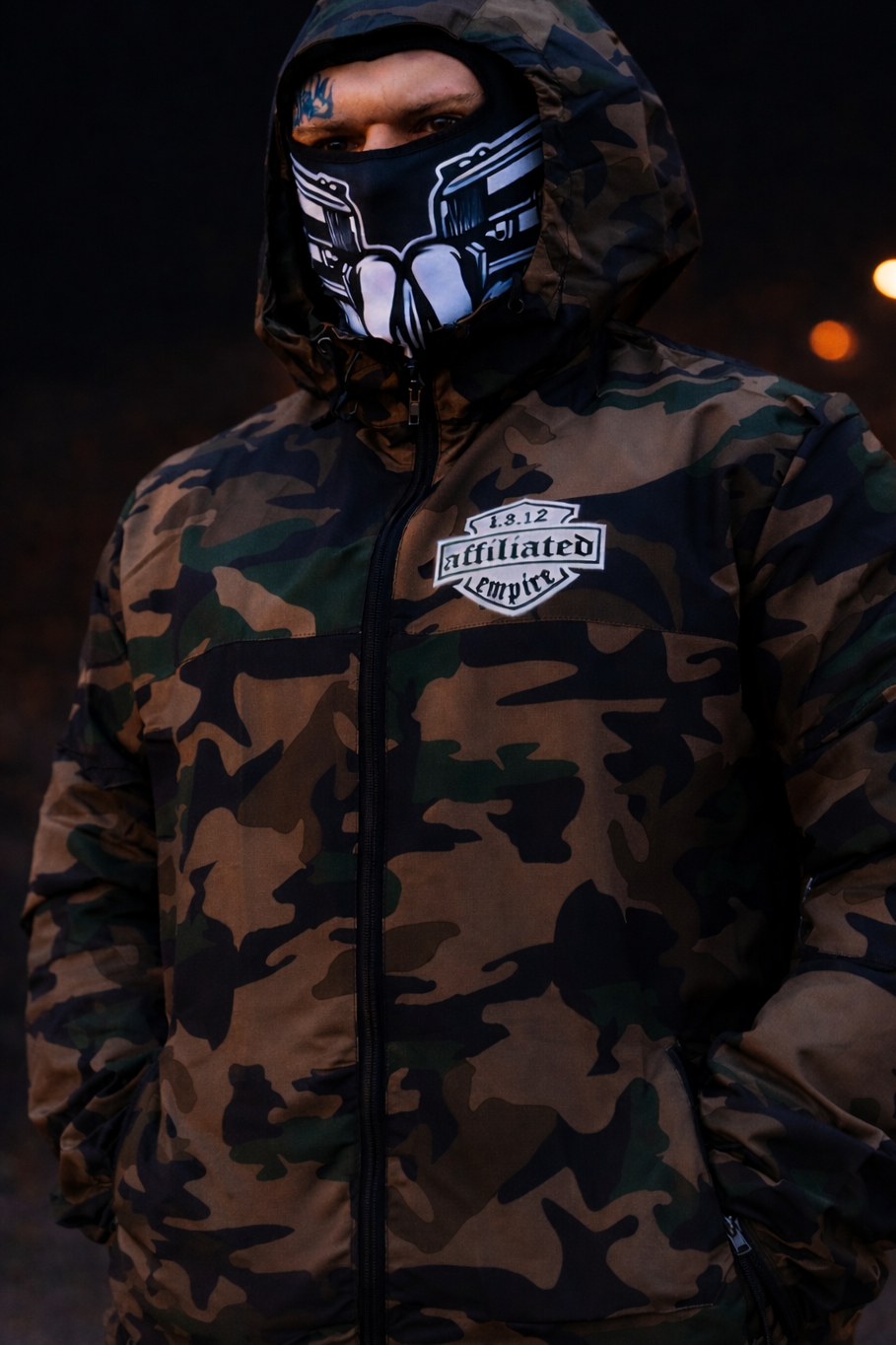AFFILIATED - zip up green camo weatherproof jackets