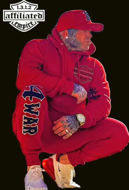 Affiliated Empire - red BORN4WAR , embroidery trackies