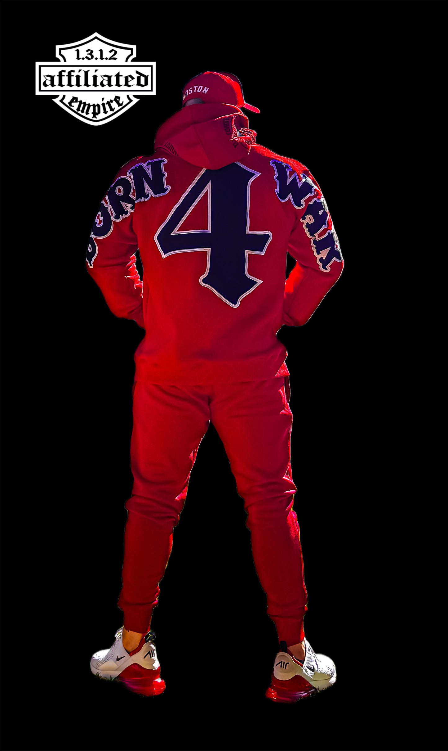 Affiliated Empire - red BORN4WAR , embroidery trackies