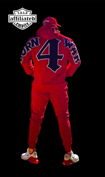 Affiliated Empire - red BORN4WAR , embroidery trackies