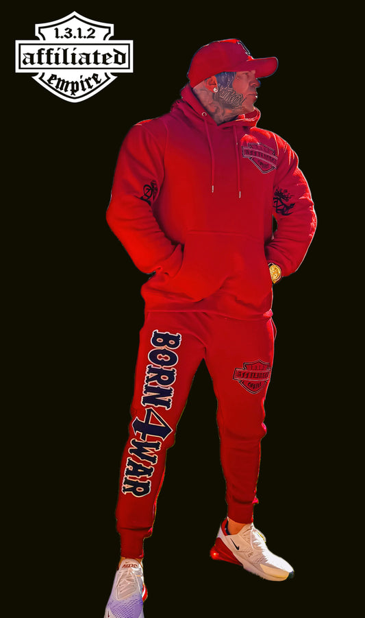 Affiliated Empire - red BORN4WAR , embroidery trackies