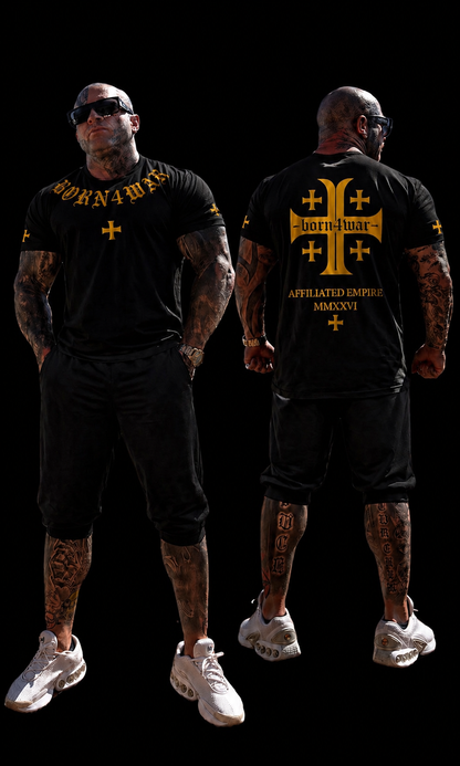 BORN4WAR - neckline cross T