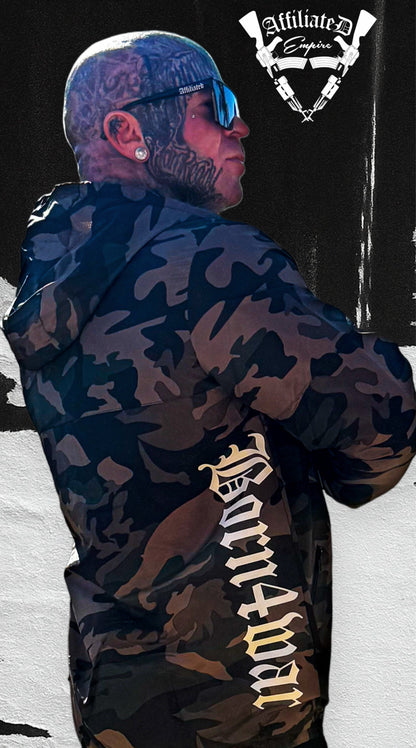 AFFILIATED - zip up green camo weatherproof jackets