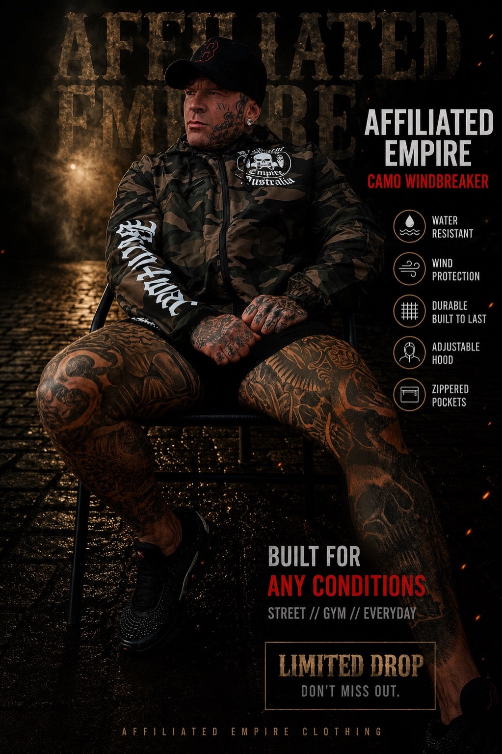 AFFILIATED - zip up green camo weatherproof jackets