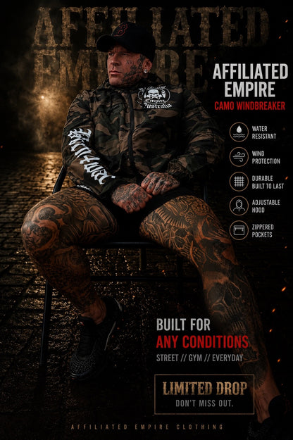 AFFILIATED - zip up green camo weatherproof jackets