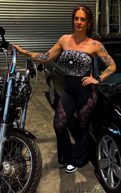 Affiliated bandana pattern - women’s 1312 logo boob tube.