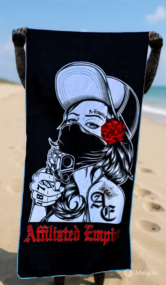 Affiliated - no comment / 187 tattoo girl / 1312 revolver - beach towels.